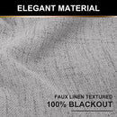 100% Blackout Shield Linen Blackout Curtains 108 Inches Long 2 Panels Set, Clip Rings/Rod Pocket Blackout Curtains No Light, Black Out Curtains & Drapes for Bedroom, 50 inches Wide Each Panel, Grey