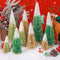 9pcs Mini Christmas Trees Christmas Decor, Artificial Christmas Mini Bottle Brush Trees Tabletop, Christmas Decoration Trees with 4 Size Xmas Holiday Decor (9pcs Green+Dark Green+Golden)