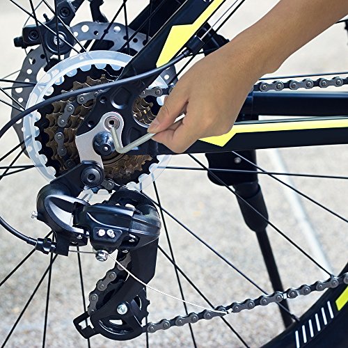 3 Pairs Bike V-Brake Pads Set with Hex Nuts/Wrench and Spacers, 70 mm/2.75", AFUNTA 6 Pieces Road Mountain Bicycle V-Brake Blocks, No Noise No Skid - Black, Red, Blue