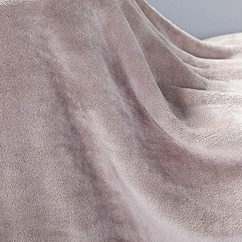 Ultra Soft Double Sided Microfiber Polyester Blanket for Extra Warmth in Bed, Luxury Light Weight Flannel Throw Perfect for Keep Warm snuggling on The Sofa Couch Chair (40"X50", Tan)