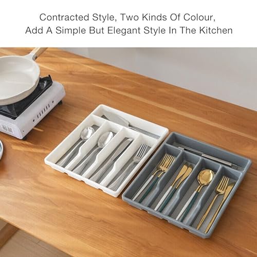 Premium Kitchen Drawer Organiser - Large Multi-Purpose Cutlery Tray - Durable Plastic Utensil Divider for Efficient Storage