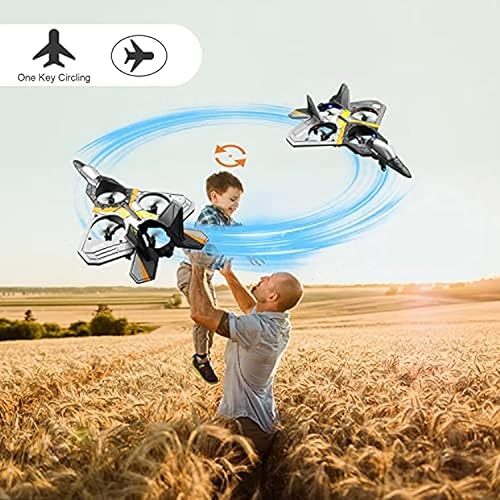 Remote Control Plane 2.4Ghz Foam RC Airplanes Helicopter Quadcopter for Adults Kids, Spinning Drone, Gravity Sensing,Stunt Roll, Cool Light, 2 Battery, Gifts for Kids Boys