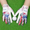 wosofe Golf Glove Women Pair Cool Leather Both Hand Summer Floral Colorful Breathable XL Sport Gloves