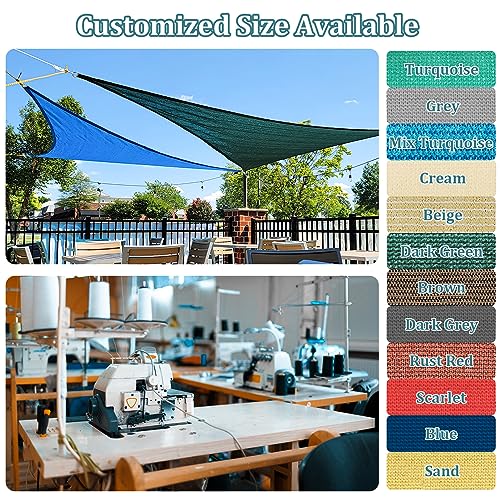 Shade&Beyond Triangle Sun Shade Sail for Patio Lawn Deck Garden Pergola (12'x12'x12', Blue), (We Make Custom Size)