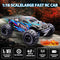 AUSLEE RC Cars 1:18 Scale Remote Control Car, 4WD High Speed 40+ Km/h Off Road RC Monster Vehicle Truck, All Terrains Electric Toy Trucks with Two Rechargeable Batteries for Boys Kids and Adults……