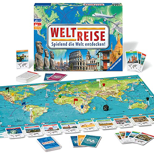 Ravensburger 26888 - World Travel - Family Classic from 8 Years - Board Game, Travel One Around the World, Travel Planning for up to 6 Players - Over 170 Cities