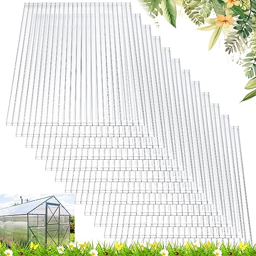 6 Pack Polycarbonate Greenhouse Panels Polycarbonate Sheets Waterproof UV Protected Reinforced Cold Flexible Strong Impact and Shatterproof Panel for Greenhouse (4' x 2' x 0.16'')