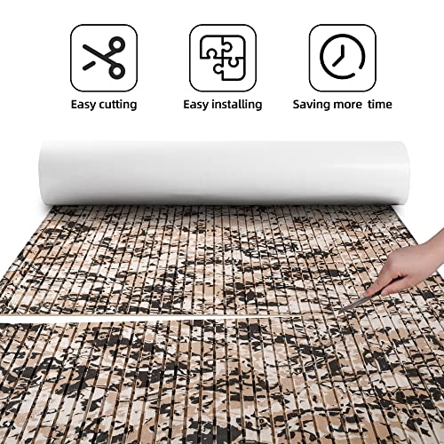 FOCEAN Boat Flooring EVA Foam Boat Decking Marine Flooring Camo Brushed Non-Slip Self-Adhesive Boat Carpet for Motorboat Yacht Kayak RV Swimming Pool 94.5"x15.7", Desert Camo