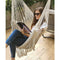Chihee Hammock Chair Super Large Hanging Soft-Spun Cotton Rope Weaving Chair, Hardwood Spreader Bar Wide Seat Lace Swing Chair Indoor Outdoor Garden Yard Theme Decoration
