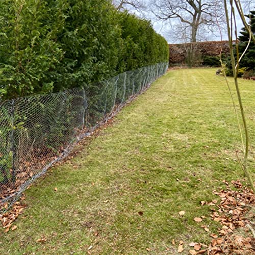 LAOJU Chicken Wire Netting Galvanized Hexagonal Poultry Netting Fence Wire Mesh Roll Fencing Wire Netting Garden Fence Animal Barrier with 25mm Holes, 40 X400CM
