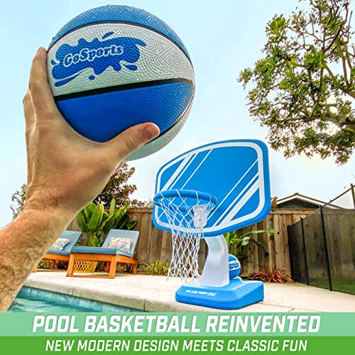GoSports Splash Hoop Swimming Pool Basketball Game, Includes Poolside Water Basketball Hoop, 2 Balls and Pump – Choose Your Style