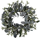 SHATCHI 55cm Natural Looking Artificial Snowy Leaves, White Berries and Glittered Flowers Wreath Front Door Hanging Christmas Wedding Xmas Decorative Garland, Green