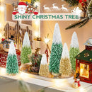 9pcs Mini Christmas Trees Christmas Decor, Artificial Christmas Mini Bottle Brush Trees Tabletop, Christmas Decoration Trees with 4 Size Xmas Holiday Decor (9pcs Green+Dark Green+Golden)