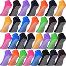 30 Pairs Non-Slip Skid Socks Yoga Socks with Grips Colorful Soft Sport Socks for Women Men Yoga Pilates Barre, 10 Colors, Retro Style, Large