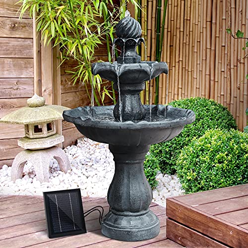 Gardeon Solar Fountain Water Feature Pump Kit Bird Bath Outdoor Indoor Black