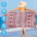 1 Pack Microfiber Beach Towel, Large Microfiber Towel 63" x 32" Sand Free Quick Dry Towel Super Lightweight Travel Towel Swim Pool Gym Camping for Adults Beach Accessories (Z-1 Pack Orange Boho)