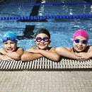 3 Pack Silicone Swimming Caps, SENHAI Unisex Waterproof Durable Elastic Swim Caps for Swimmers with Long, Thick or Curly Hair, Fit for Kids, Women, Men - Light Blue, Rose Red, Black