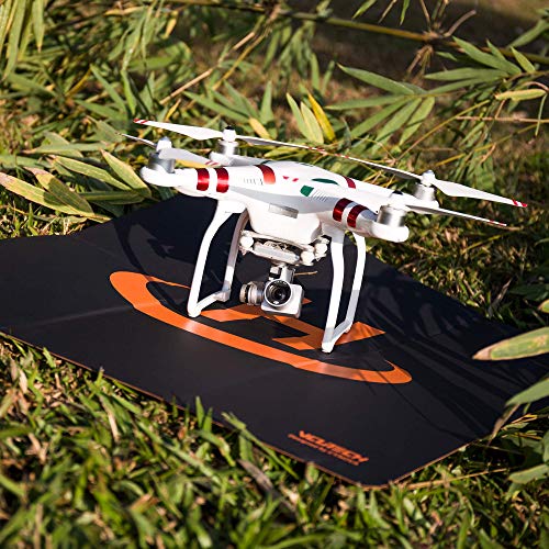 2021 VCUTECH Drone Landing Pad Pro Fast-Fold Double-Side Waterproof 25 inch(65cm) Compatible with DJI Mavic Air 2, Mavic Mini 2, Mavic 2 Pro/Zoom, DJI FPV, Drone Accessories(Black)