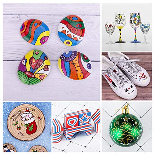 ZEYAR Acrylic Paint Pens, Extra Fine Point, AP Certified, 12 Colors, Water Based, Permanent & Waterproof Ink, Works on Rock, Wood, Glass, Metal, Ceramic and Non porous Surfaces (12 Colors)
