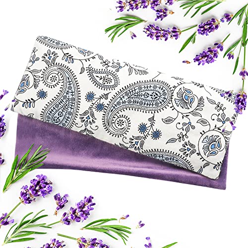 Hihealer Lavender Eye Pillow (White & Purple Paisley)