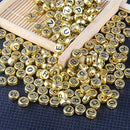 Zsail Letter Beads 1000pcs Acrylic Alphabet Letter Beads A-Z Letter for Jewelry Making (Gold)