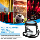 2 Pcs Clear Crossbody Purse Bag Stadium Approved Bag Transparent Shoulder Bag for Sports Games Concerts and Festivals, Black