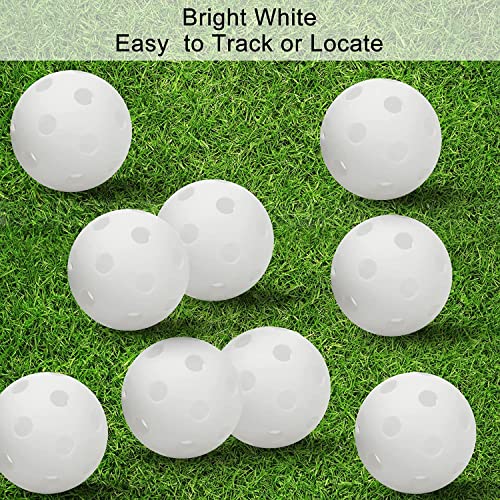 100 Pack White Plastic Golf Training Balls,Airflow Hollow 42mm Golf Balls for Driving Range，Training Golf Balls for Swing Practice