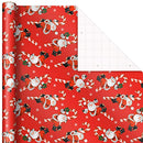 Hallmark Vintage Christmas Wrapping Paper Cut Lines on Reverse (3 Rolls: 120 sq. ft. TTL) Dancing Santas, Classic Snowman, Merry, Jolly, Happy, Peace
