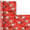 Hallmark Vintage Christmas Wrapping Paper Cut Lines on Reverse (3 Rolls: 120 sq. ft. TTL) Dancing Santas, Classic Snowman, Merry, Jolly, Happy, Peace