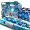 Hallmark Blue Foil Christmas Wrapping Paper with Cut Lines on Reverse (3 Rolls: 60 sq. ft. TTL) Snowmen, Snowflakes, Christmas Trees