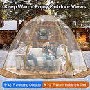 EighteenTek Bubble Tent Screen House Room Greenhouse Camping Canopy Gazebos 4-6 Person for Patios, Large Oversize Weather Pod Pop Up Tent, Cold Protection Beige 10’x10’ 9119