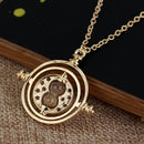 Harry Potter Gold Tone 3D Hourglass Necklace Pendant Time Turner Hermione Pendant Necklace Hermione Granger Rotating Spins Gold Plated Lover's Jewelry