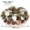 COM-FOUR® Table Wreath for Christmas - White Advent Wreath with Cones - Decorative Wreath with 4 Tea Light Holders - Christmas Wreath with Candle Holder (Advent Wreath L)