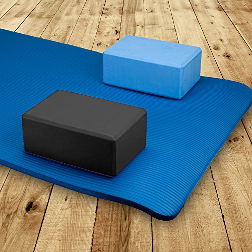 Crown Sporting Goods Large High Density Black Foam Yoga Block, 9 in x 6 in x 4 in