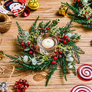 Christmas Candle Rings Wreaths Christmas Kitchen Cabinet Wreaths Red Berry Candle Ring Christmas Table Centerpiece Decor Hanging Rings Garlands for Pillars Christmas Window Chair Wall (4 Pcs)