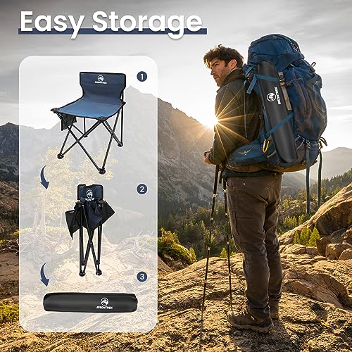 Camping Hiking Chair, Outdoor Fishing BBQ Garden Seat, Portable Lightweight Picnic Beach (Blue)