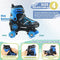LIRENGUI Roller Skates for Boys, Girls Roller Skates for Kids Boys with All Wheels Lighting Up, Outdoors Indoors Adjustable Roller Skates for Black n Blue (Size 4-7)
