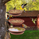 Bird Trays Tree Mounted for Bird Feeder Bird Bath Bowl, Decorative Bird Feeder for Wooden Fence Wall Tree Deck Stakes (3)