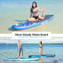 SereneLife Inflatable Stand Up Paddle Board (6 Inches Thick) with Premium SUP Accessories & Carry Bag | Wide Stance, Bottom Fin for Paddling, Surf Control, Non-Slip Deck | Youth & Adult Standing Boat