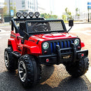 Kids Toy Car 12V Electric Car Ride on Jeep Remote Control Car Off Road w/Built-in Songs - Red