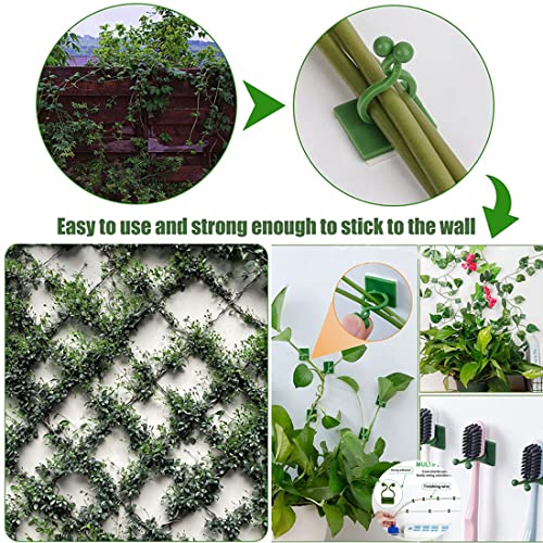 100Pcs Plant Climbing Wall Fixture Clips Vine Clips for Climbing and Hanging Plants (Green)