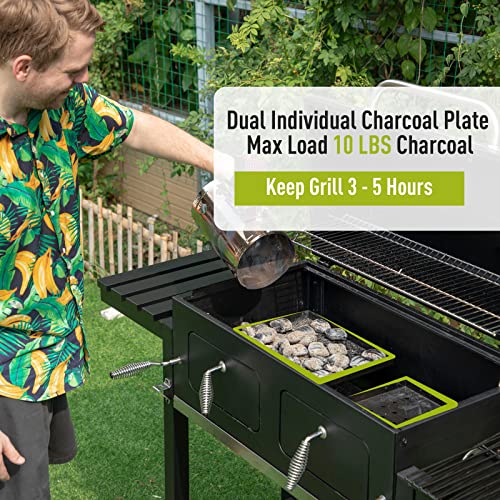 MFSTUDIO Oversize Charcoal Grill, Easy Clean with 794 SQ.IN. Extra Large Cooking Area, BBQ Grill For Outdoor Family & Friends Gathering, Black