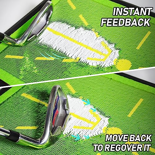 ENHUA GOLF Swing Mat,12 * 17 INCH Widen Divot Board Swing Path for Golf Training,Golf Indoor Practice Green