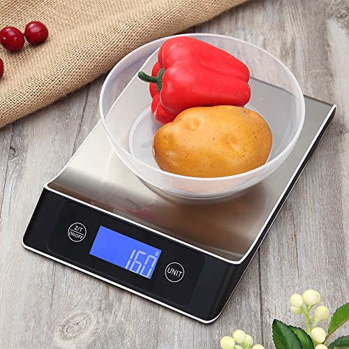 Disenkelubo Digital Kitchen Scale 33lb 15kg Food Scale Precise Cooking Scale and Baking Scales Digital Weight