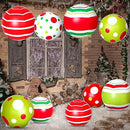 12 Pcs 24 Inch 16 Inch Giant Inflatable Christmas Ball Christmas Outdoor Inflatables Ornaments Giant PVC Inflatable Christmas Ball for Christmas Tree Holiday Yard Lawn Porch Decor (24 Inch,16 Inch)