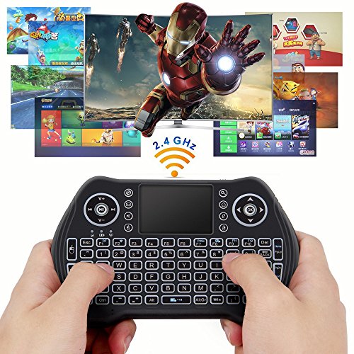 Zedo Backlit Mini Wireless Keyboard 2.4G, Handheld Remote with Touchpad Mouse for Android TV Box, Windows PC, HTPC, IPTV, Raspberry Pi, XBOX 360, PS3, PS4