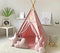 RONG FA Kids Teepee Tent with White Pom Pom - Indoor Play Teepee for Children Boys Portable Play House (Pink)