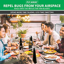 Fly Away - Outdoor Fly Repellent Fan, Outside or Inside Table use, Restaurant, Barbeque, Events, Deter Flies, Wasps, Bees, Other Moscas and Bugs Away, Battery Operated, Tabletop, Hanging Hook.