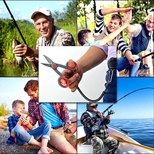 Fishing Scissors with Fishing Lanyard and Nylon Sheath, Braided