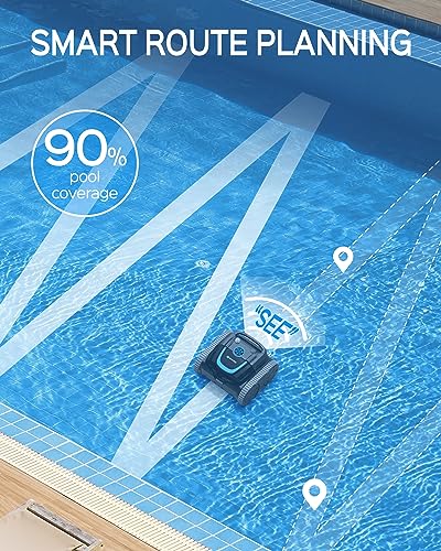 WYBOT Cordless Wall Climbing Robotic Pool Cleaner with Intelligent Path Cleaning, APP Setting, Ultra Suction Power, Last 180 Mins, Automatic Pool Vacuum Robot Ideal for Inground Pools up to 120sq.m